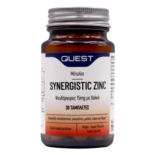 QUEST SYNERGISTIC ZINC 15MG WITH COPPER 30CAPS